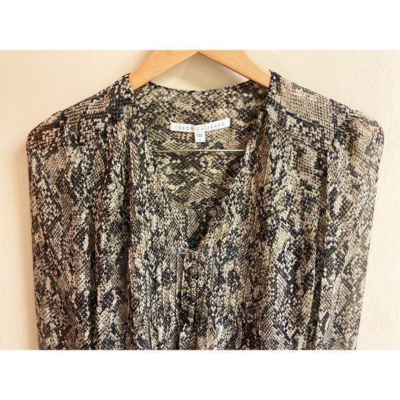 Veronica Beard Lowell Snake Print Silk Blouse - Picture 13 of 13